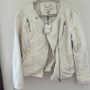 Calvin Klein White leather jacket